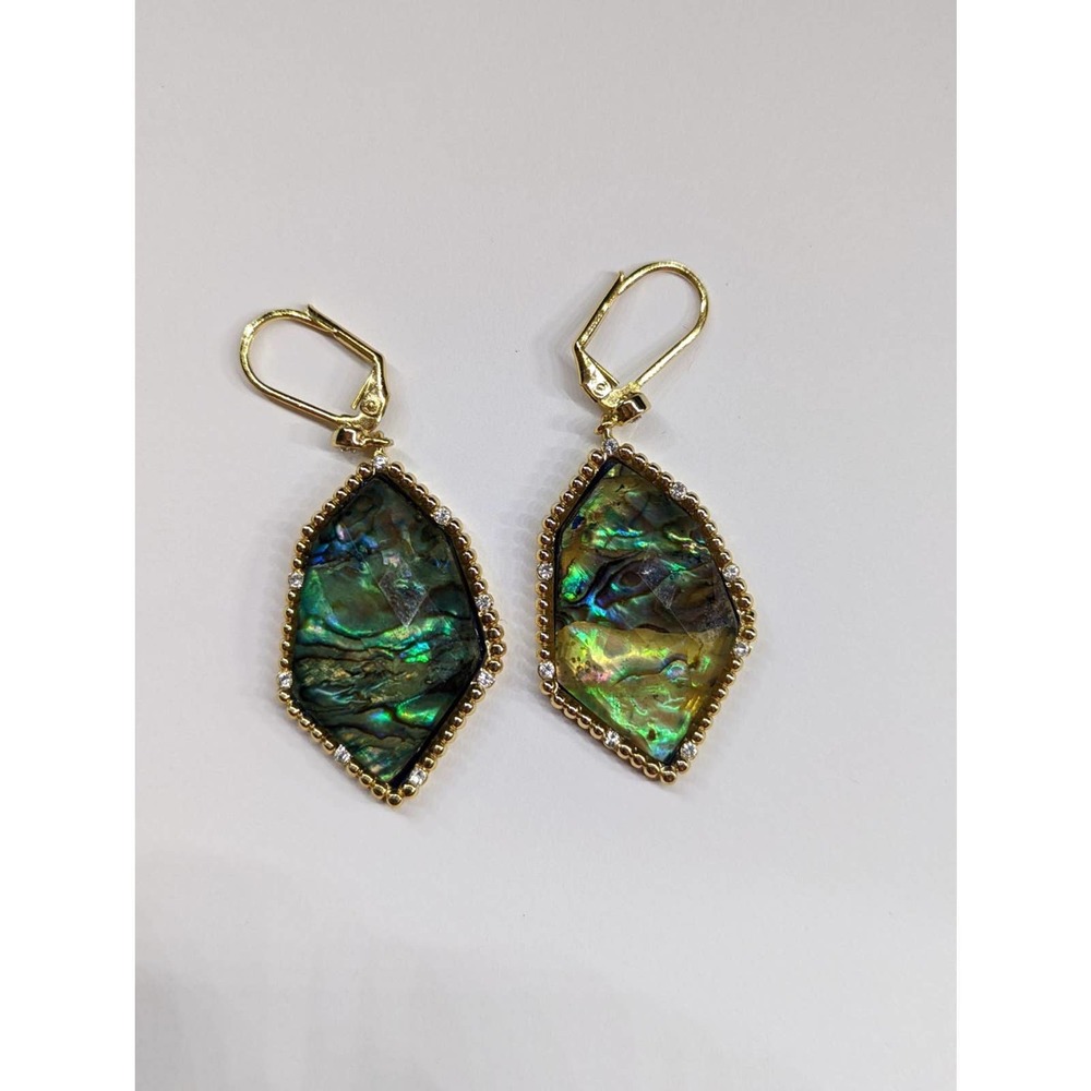 Jill Zaren Gold and Green Drop Earrings